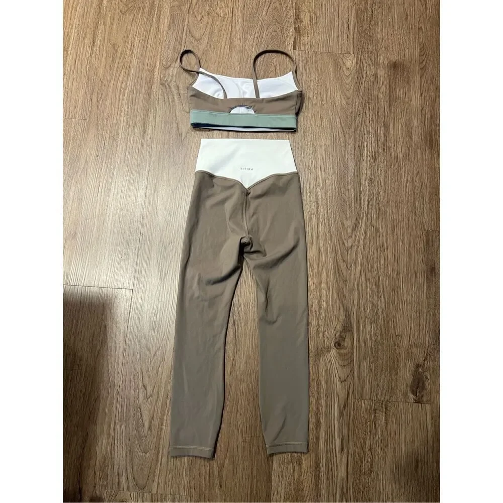 Titika Active Couture TERRENE High waist LEGGING & Bra Set Gym workout Running - Picture 7 of 8